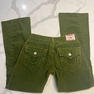 Green True Religion corduroy jeans